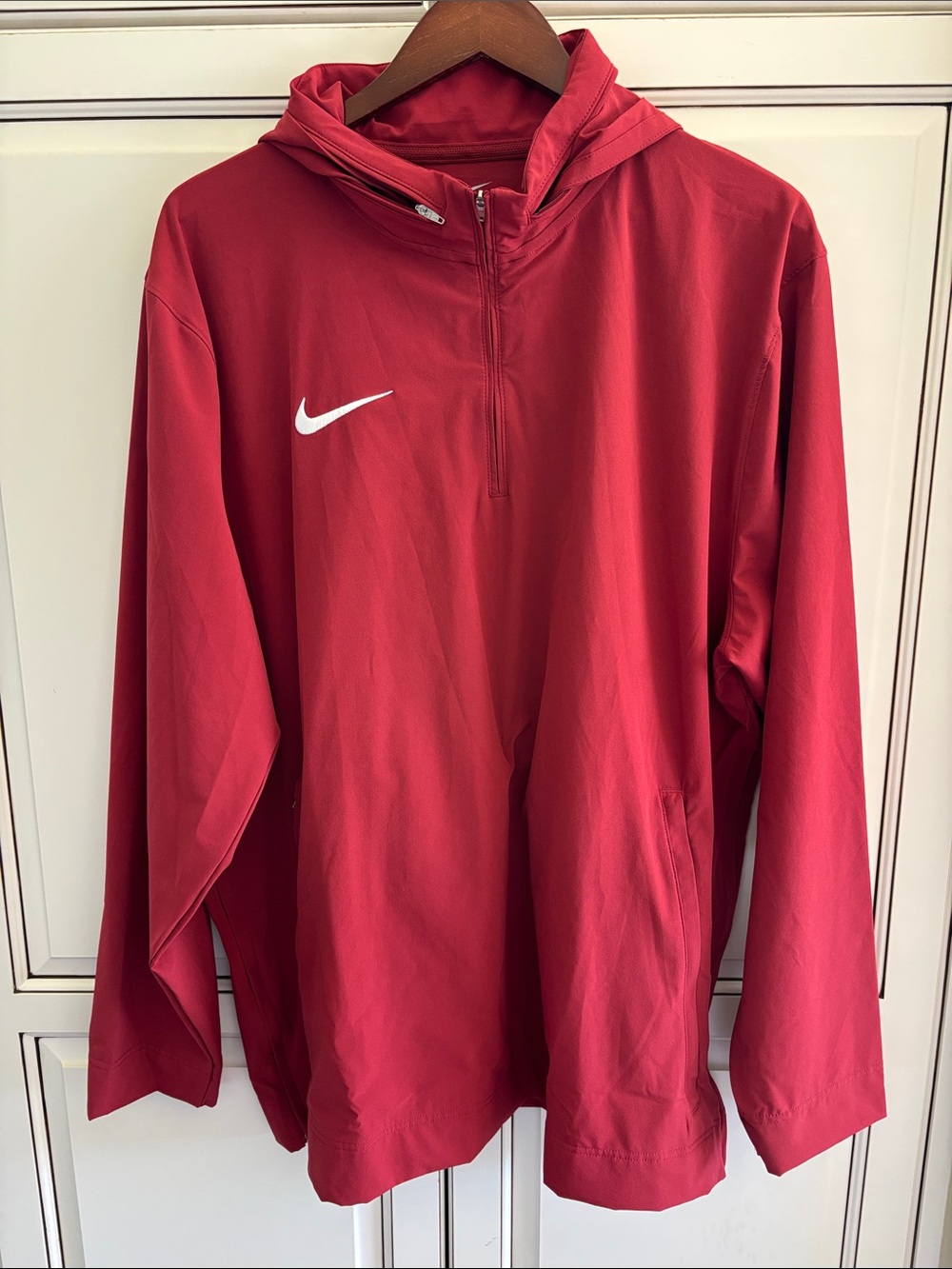 Nike Coaches Hoodie Men's XL Red Zip Hoodie 1/4 Zip Pullover Training DV6754-613